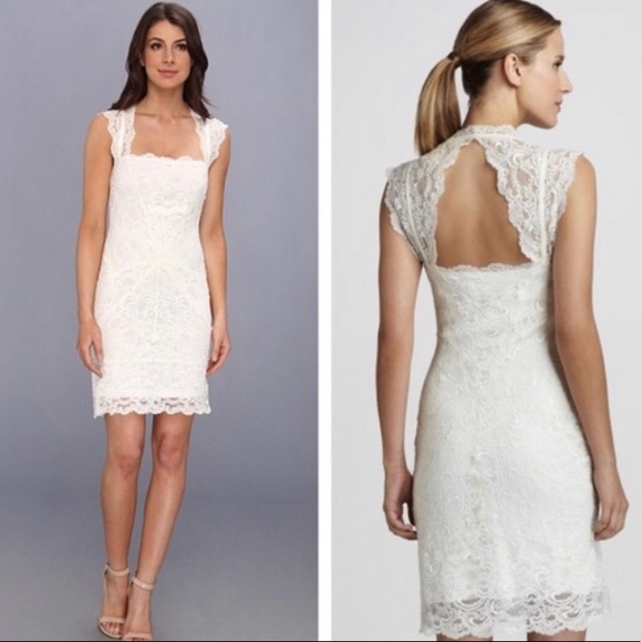 Nicole Miller | Dresses | Nicole Miller Eva Lace Dress White M | Poshmark